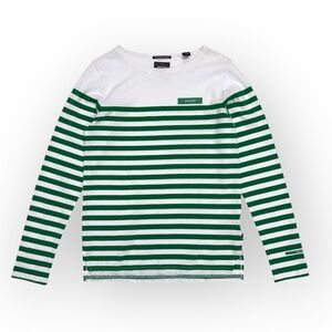 NWT Scotch & Soda AMSTERDAMS BLAUW Green and White Striped Shirt